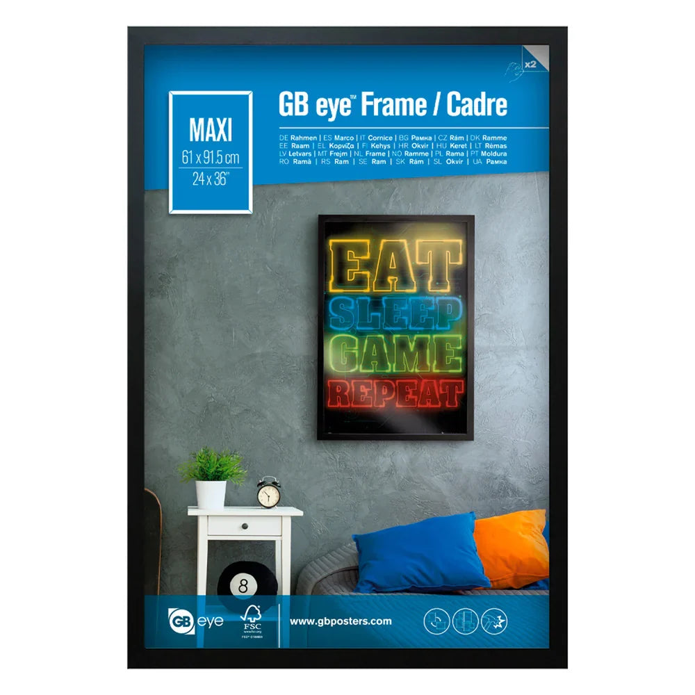 Wooden Black Picture Frame - Maxi - 61 x 91.5 cm