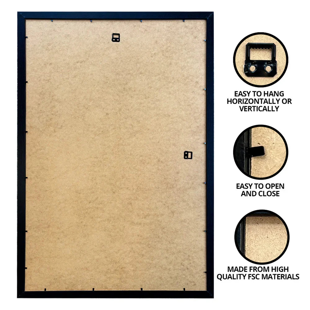 Wooden Black Picture Frame - Maxi - 61 x 91.5 cm