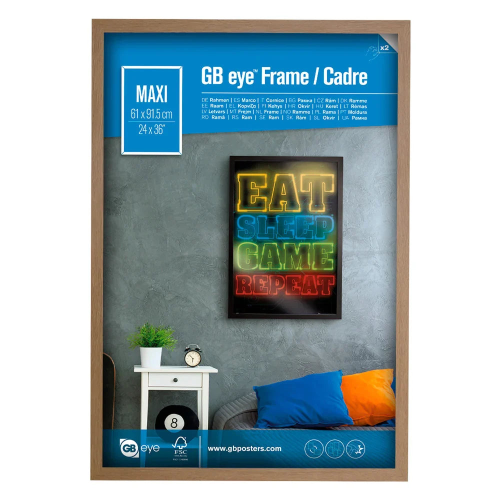 Wooden Oak Picture Frame - Maxi - 61 x 91.5 cm