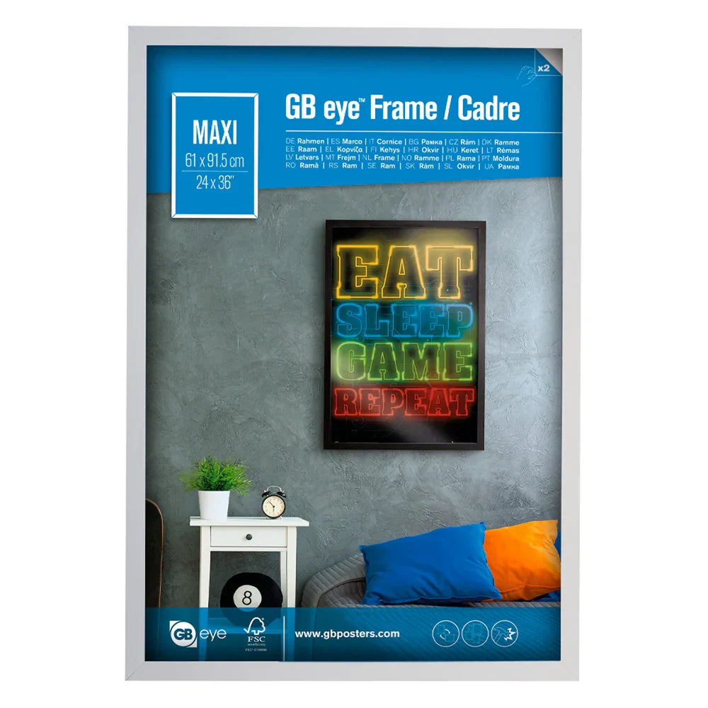 Wooden White Picture Frame - Maxi - 61 x 91.5 cm