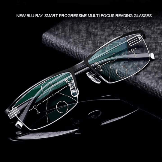 Progressive Multifocal Reading Glasses with Anti-Reflective & UV Protection