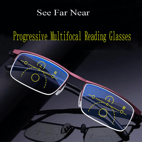 Progressive Multifocal Reading Glasses with Anti-Reflective & UV Protection