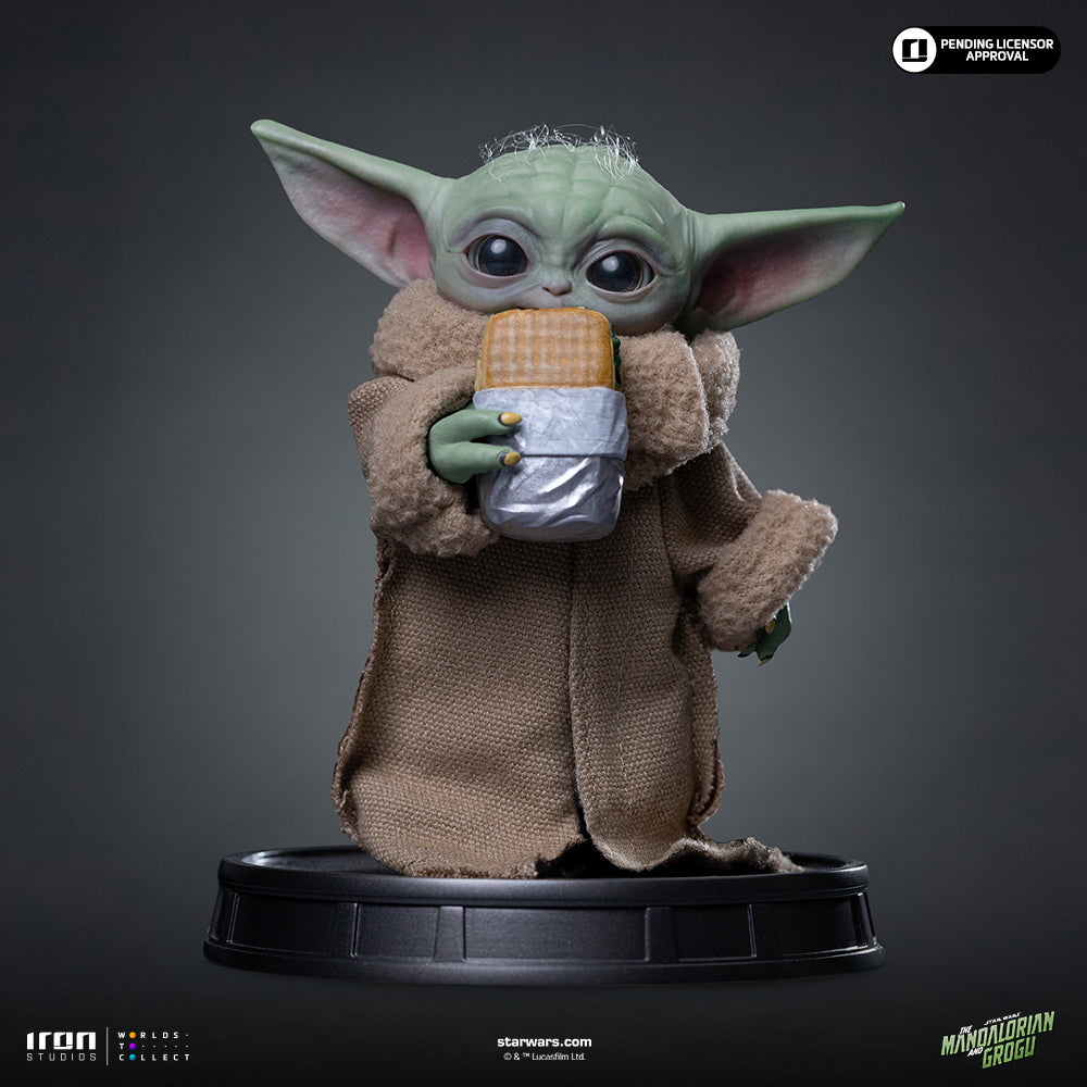 Small Green Alien Food Cart Snack Statue