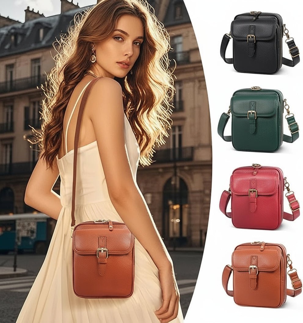 Leather Crossbody Bag – Compact Anti-Theft Shoulder Bag