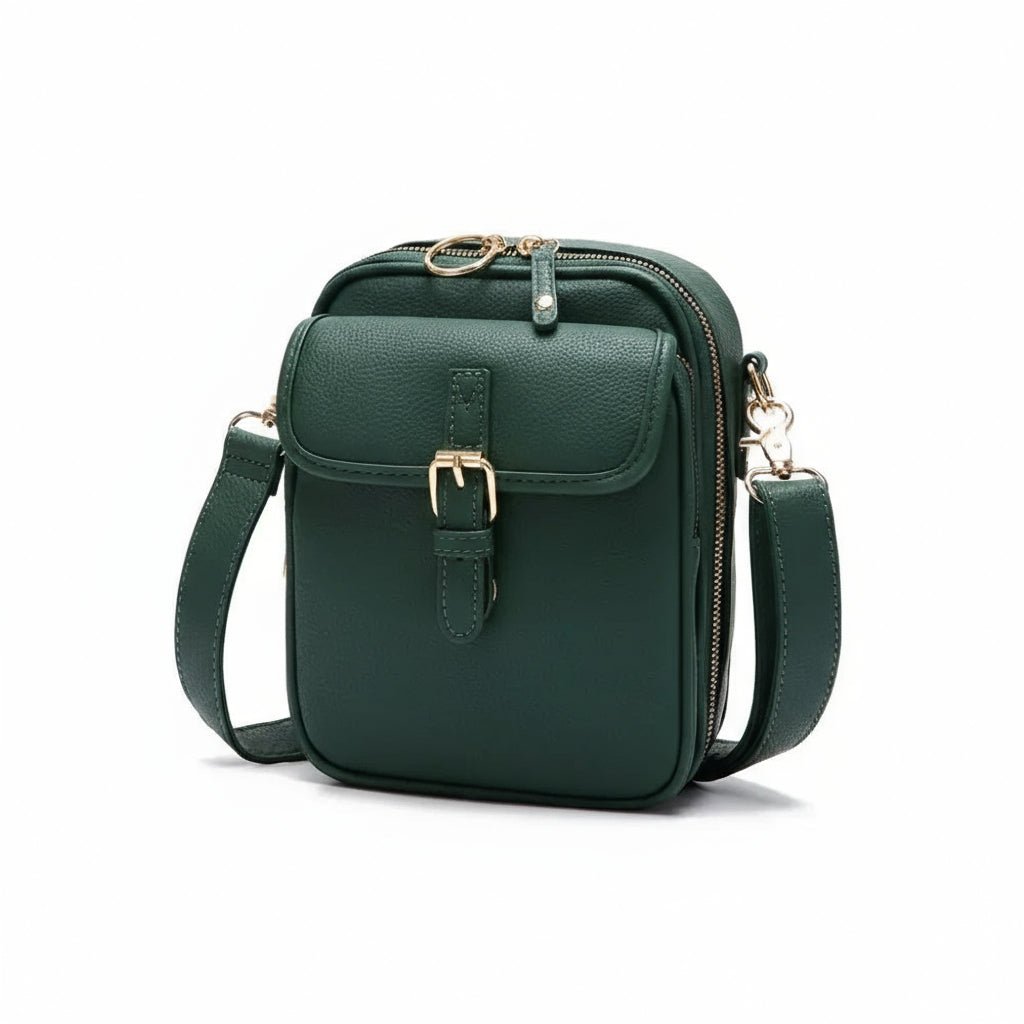 Leather Crossbody Bag – Compact Anti-Theft Shoulder Bag