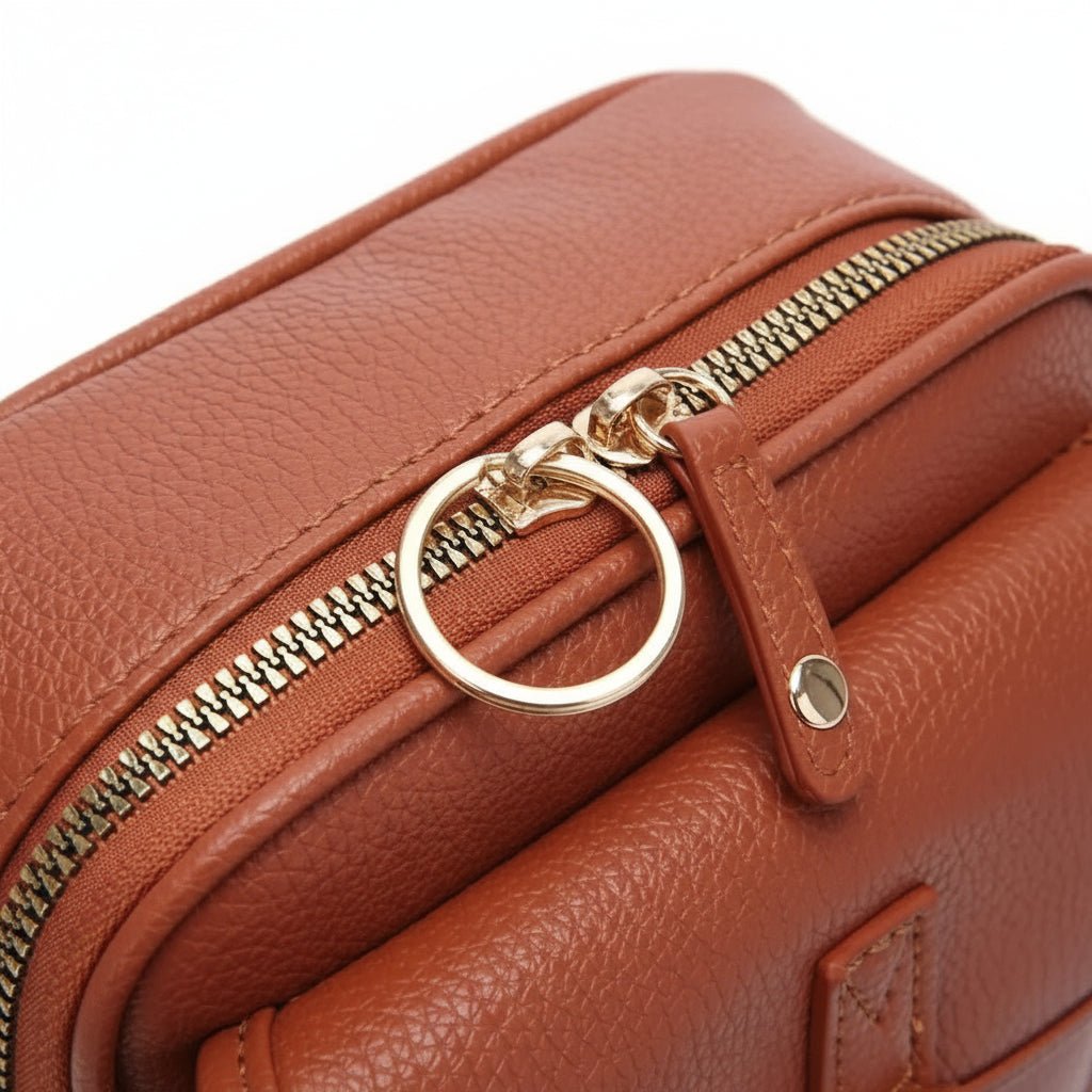 Leather Crossbody Bag – Compact Anti-Theft Shoulder Bag