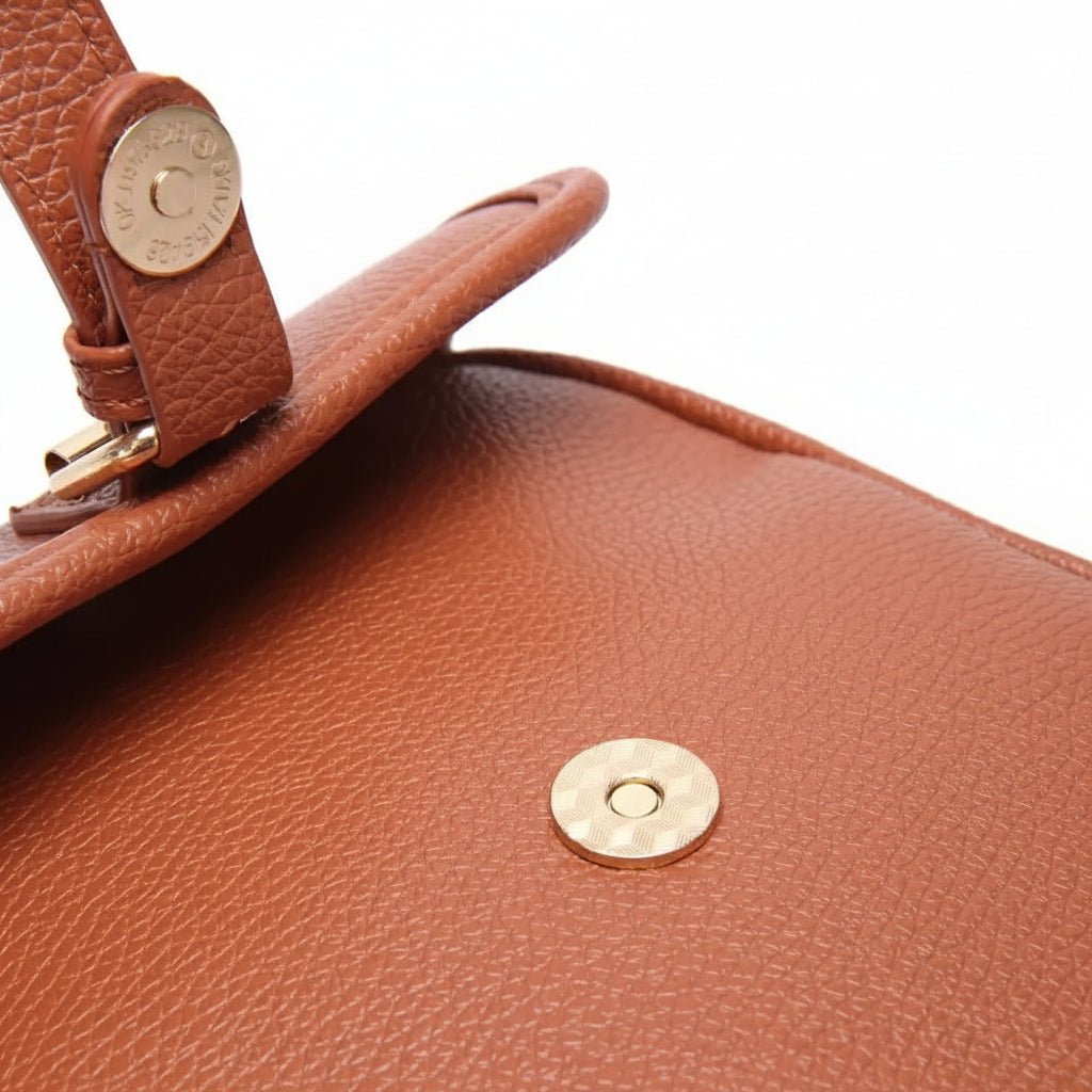 Leather Crossbody Bag – Compact Anti-Theft Shoulder Bag