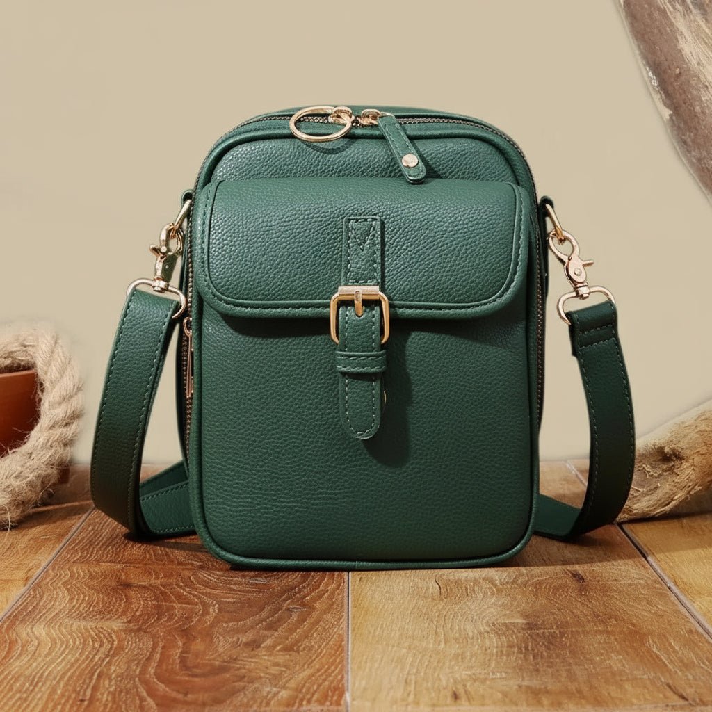 Leather Crossbody Bag – Compact Anti-Theft Shoulder Bag