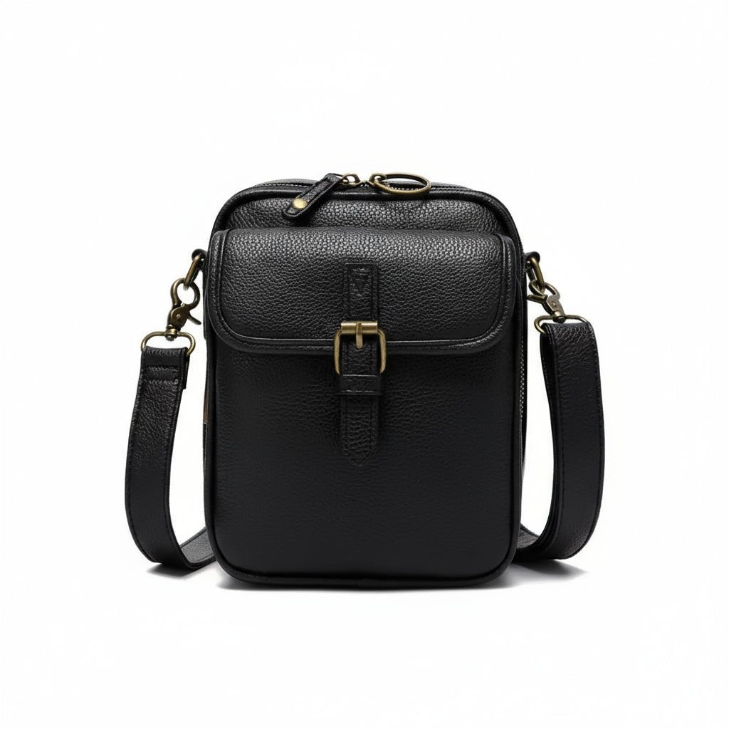 Leather Crossbody Bag – Compact Anti-Theft Shoulder Bag