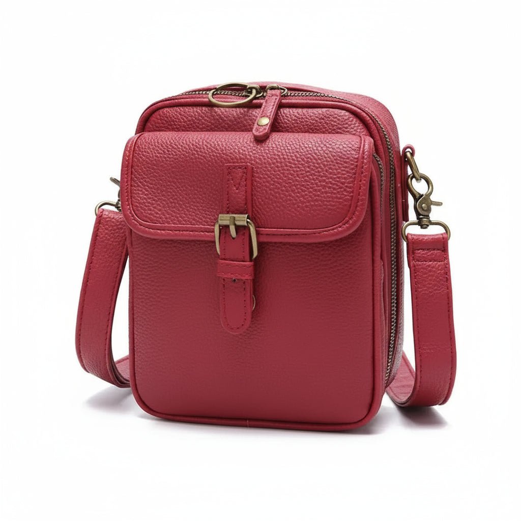 Leather Crossbody Bag – Compact Anti-Theft Shoulder Bag