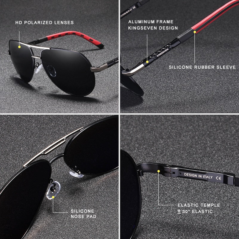 Men’s Vintage Polarized Sunglasses – UV400 Aluminium Frame