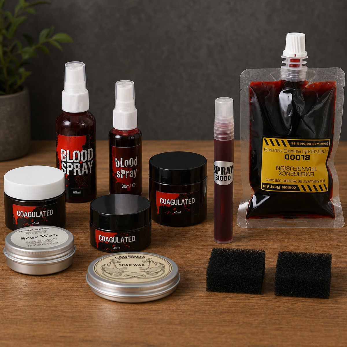 Halloween Fake Blood & Scar Wax SFX Makeup - Zombie, Vampire & Clown Effects