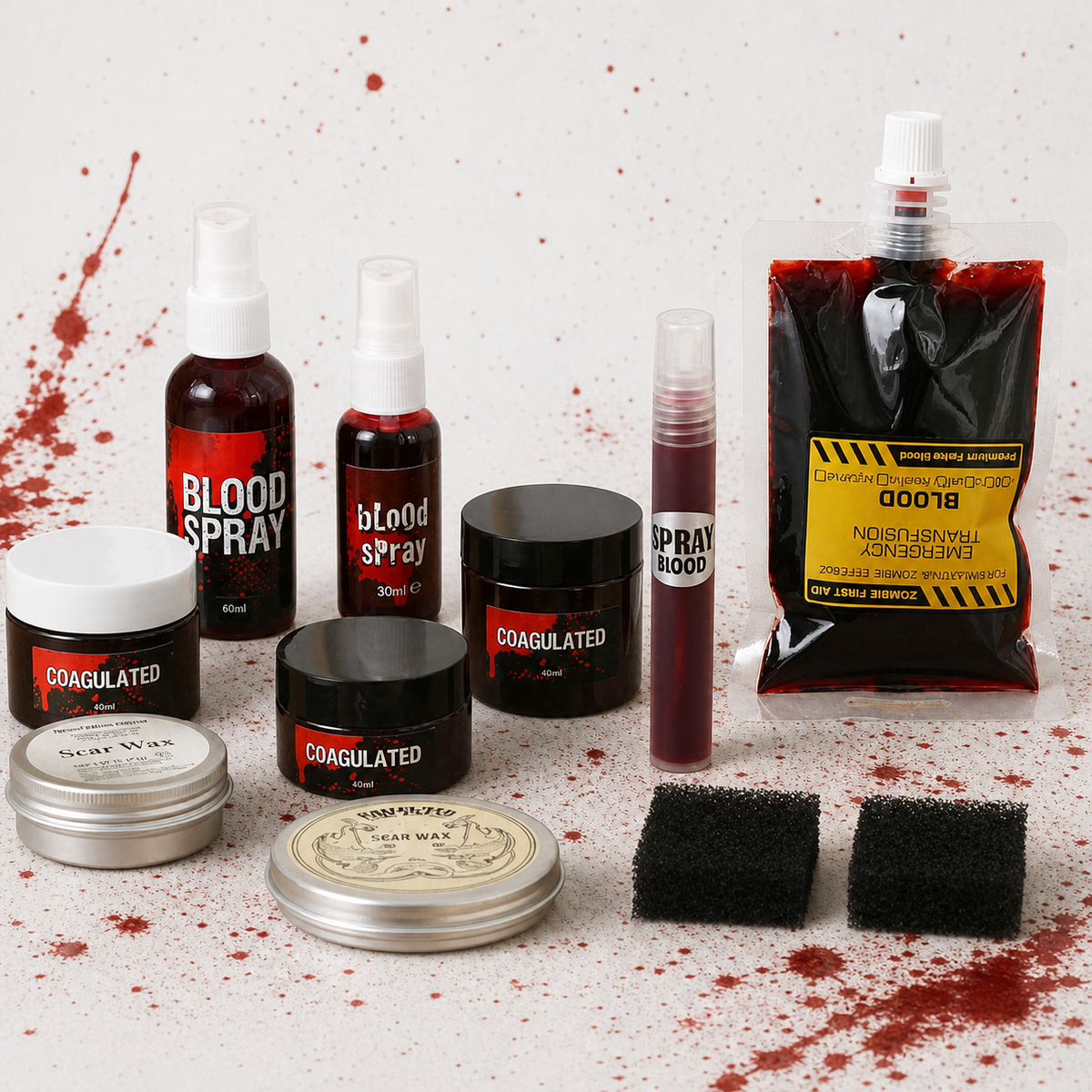 Halloween Fake Blood & Scar Wax SFX Makeup - Zombie, Vampire & Clown Effects