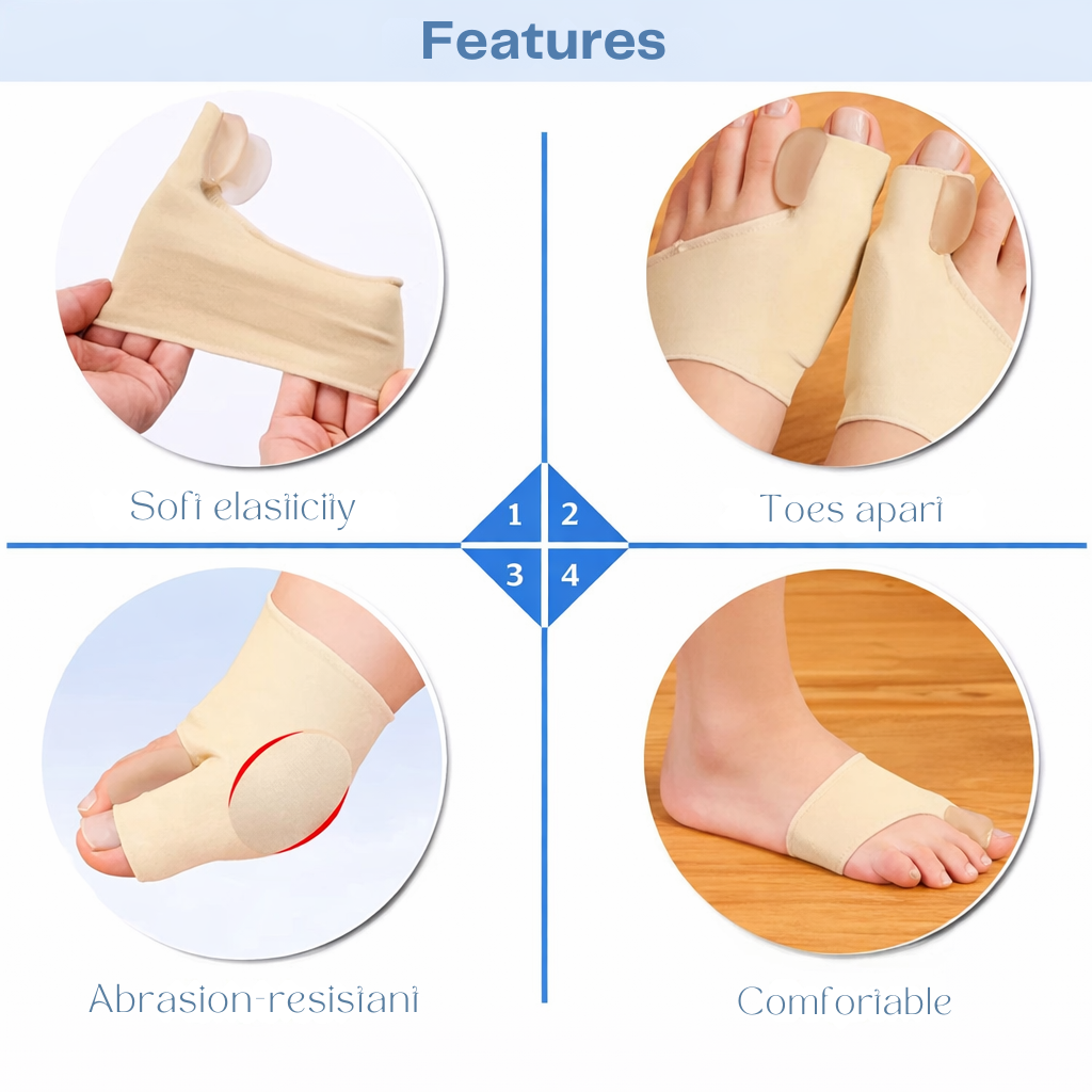 Toe Separator & Bunion Support Sleeve – Soft Gel Pressure-Relief Corrector
