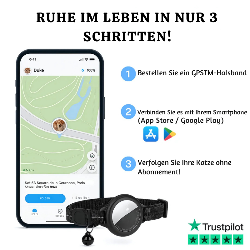 Waterproof Pet GPS Tracker Collar – Real-Time Tracking, No Subscription