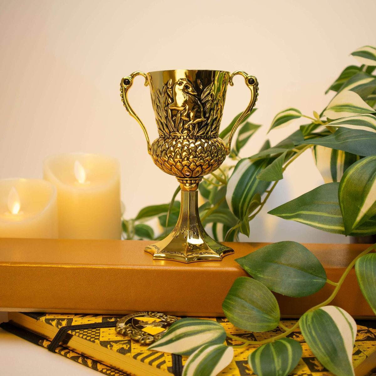 Badger-Emblem Decorative Metal Cup - 13.5 cm