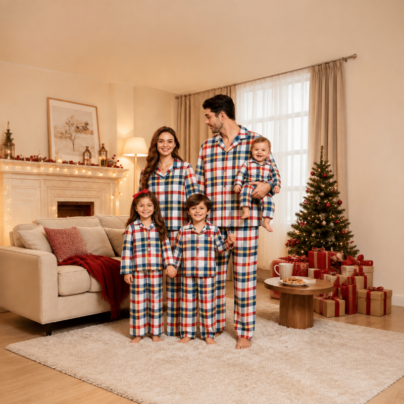 Matching Family Christmas Pyjamas - Holiday Tartan Check