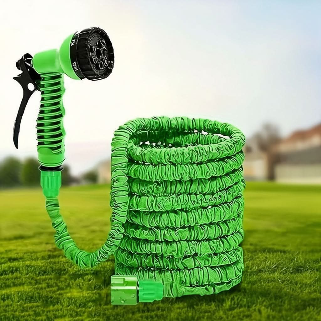Expandable Garden Hose with Spray Nozzle – HydroFlex Flexible Water Hose