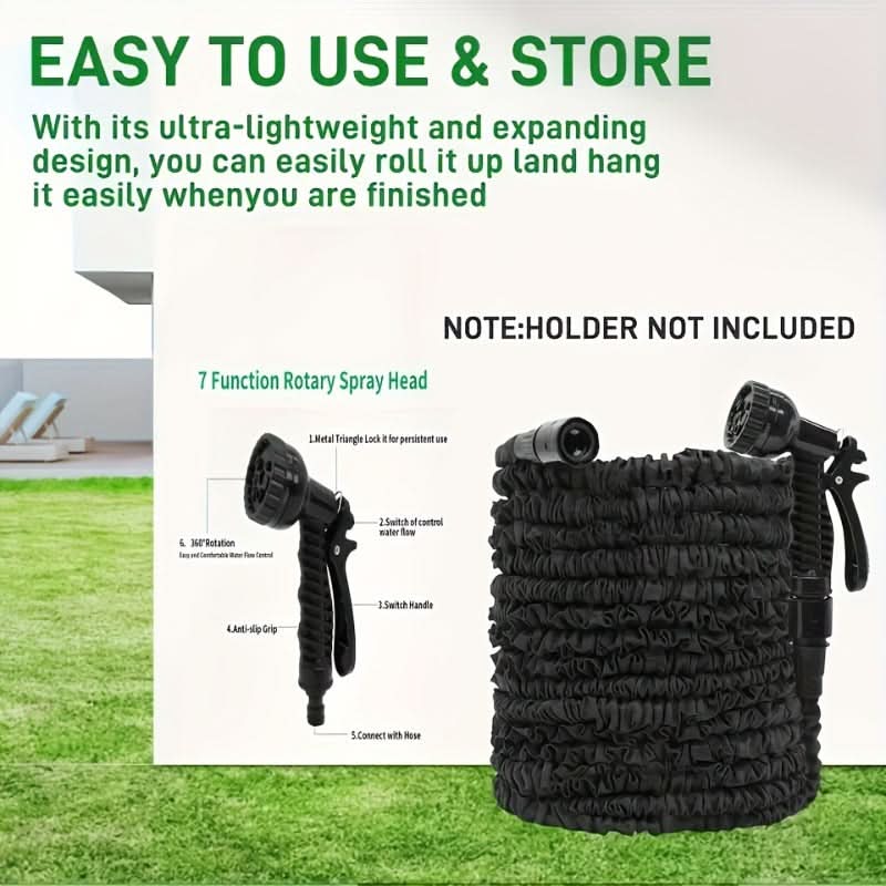 Expandable Garden Hose with Spray Nozzle – HydroFlex Flexible Water Hose