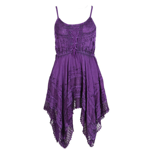 Embroidered Mini Handkerchief Dress