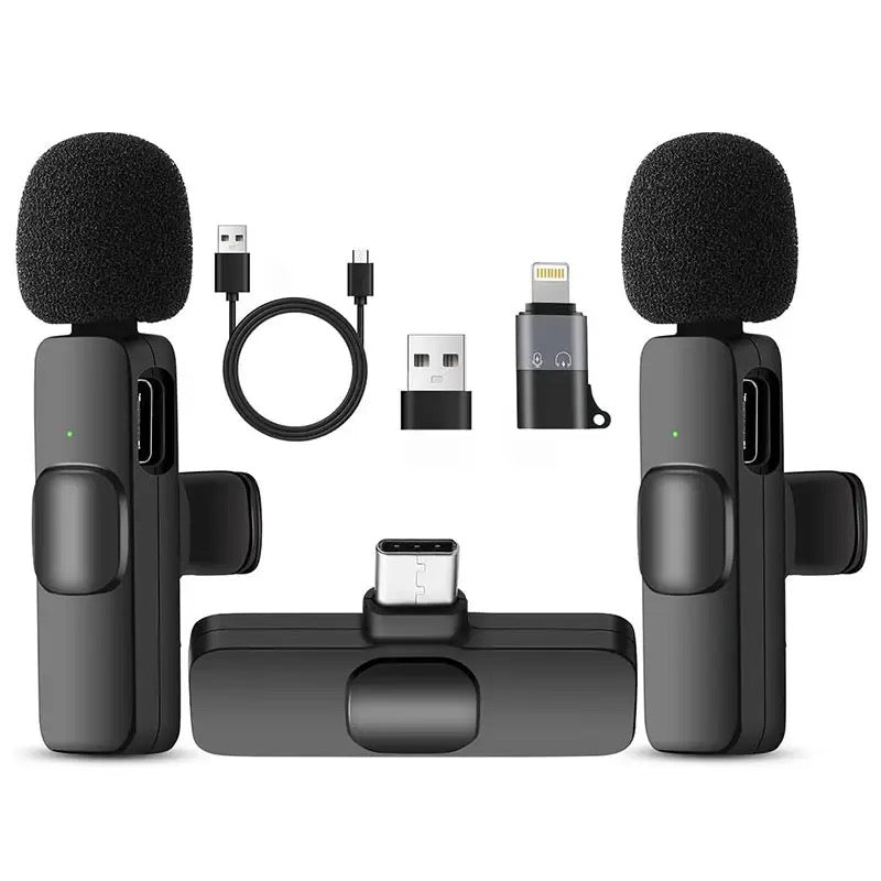 Wireless Clip-On Lavalier Microphone – Noise-Reducing Mini Mic for Smartphones & Laptops