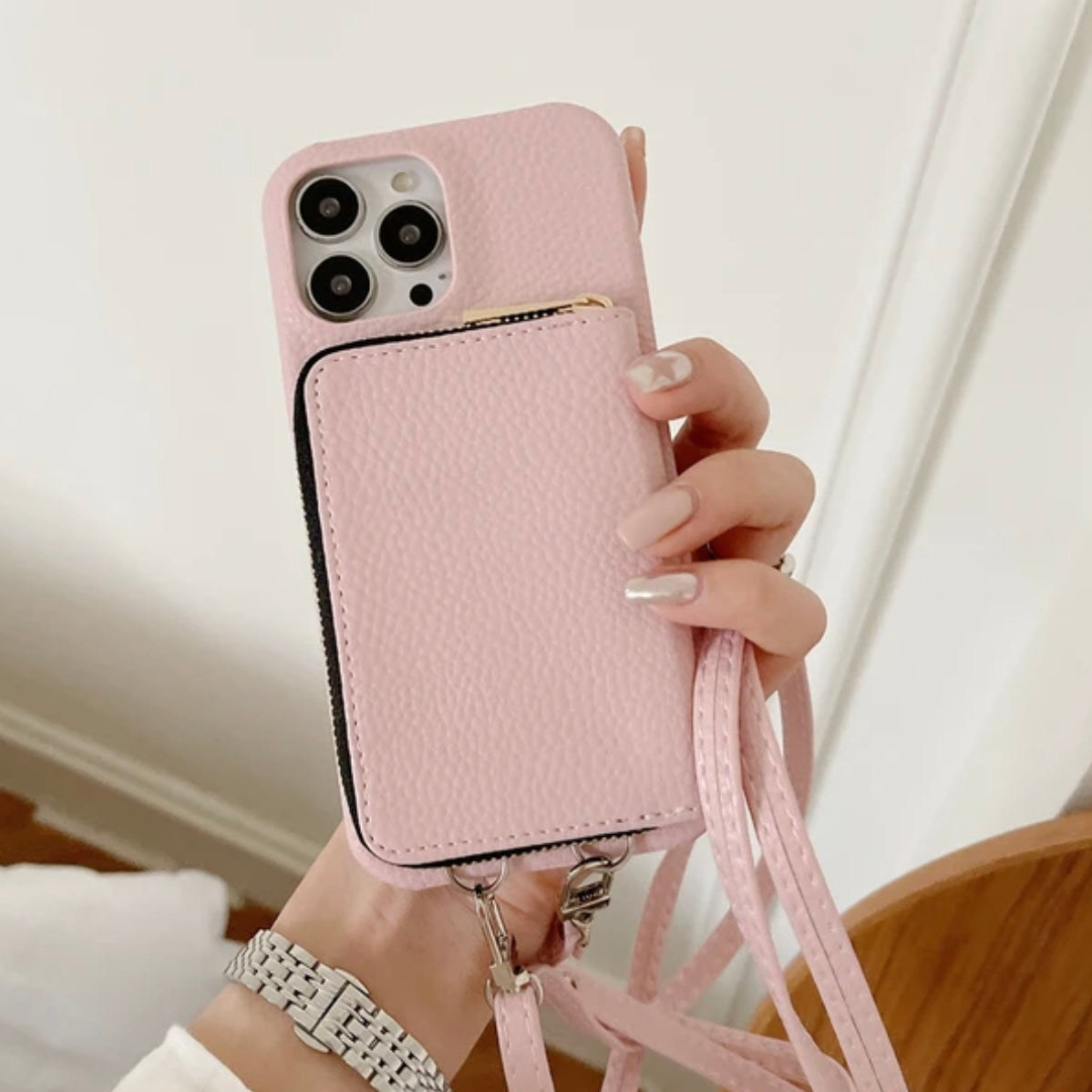 Crossbody Wallet Phone Case – Faux Leather Card Holder with Shoulder Strap