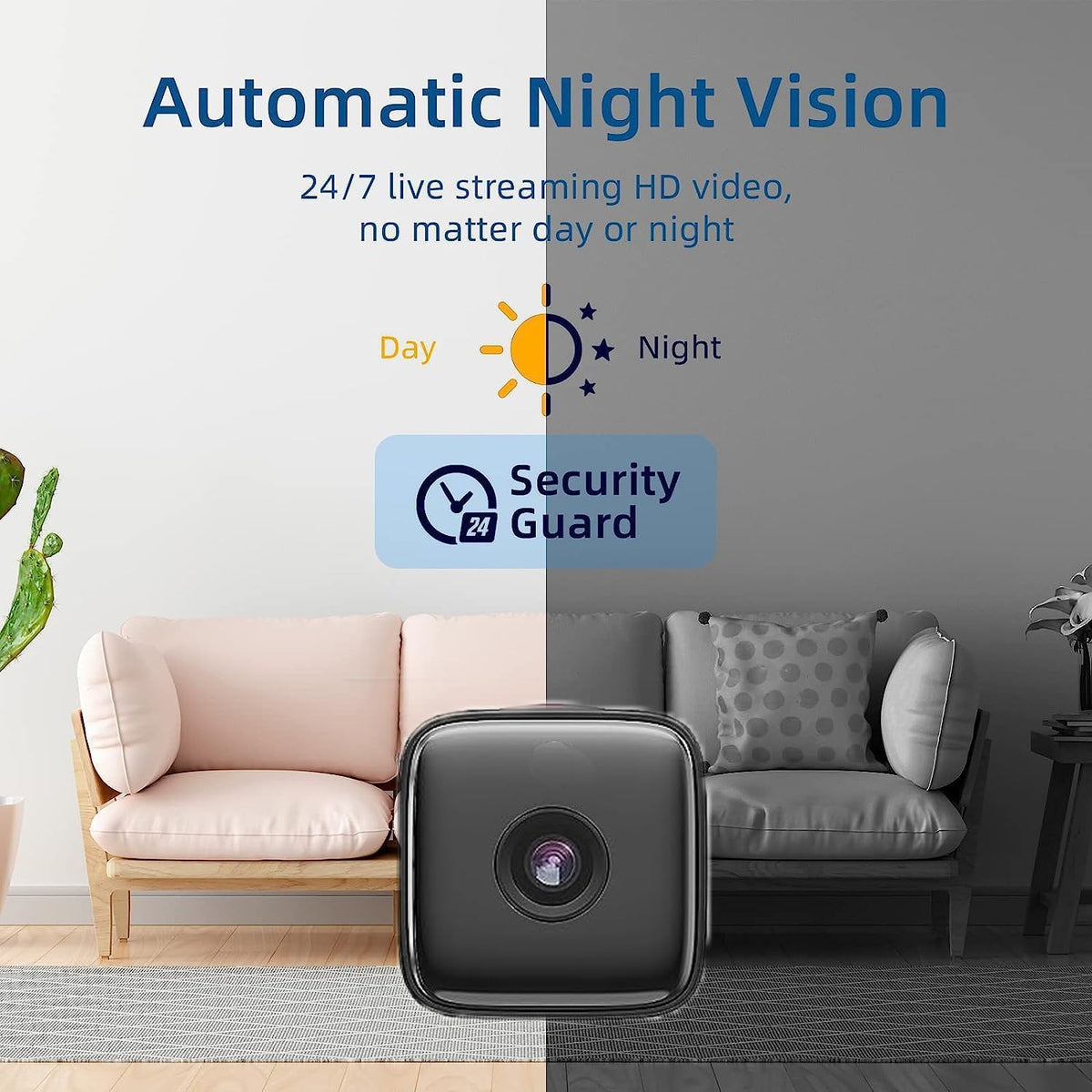 1080P Wi-Fi Indoor Security Camera with Night Vision & Motion Alerts