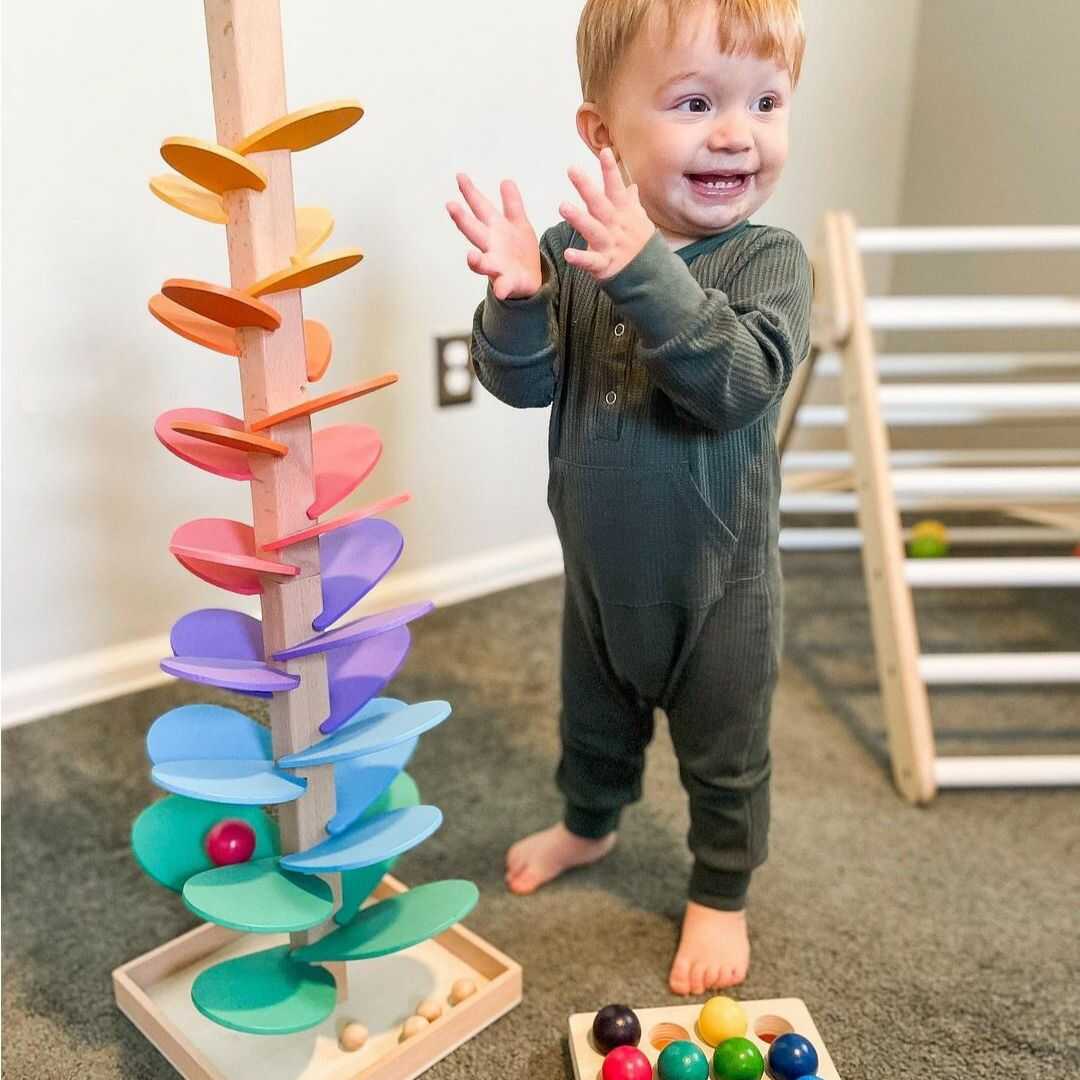 Wooden Rainbow Sound Tower – Sensory Music Toy for Early Learning