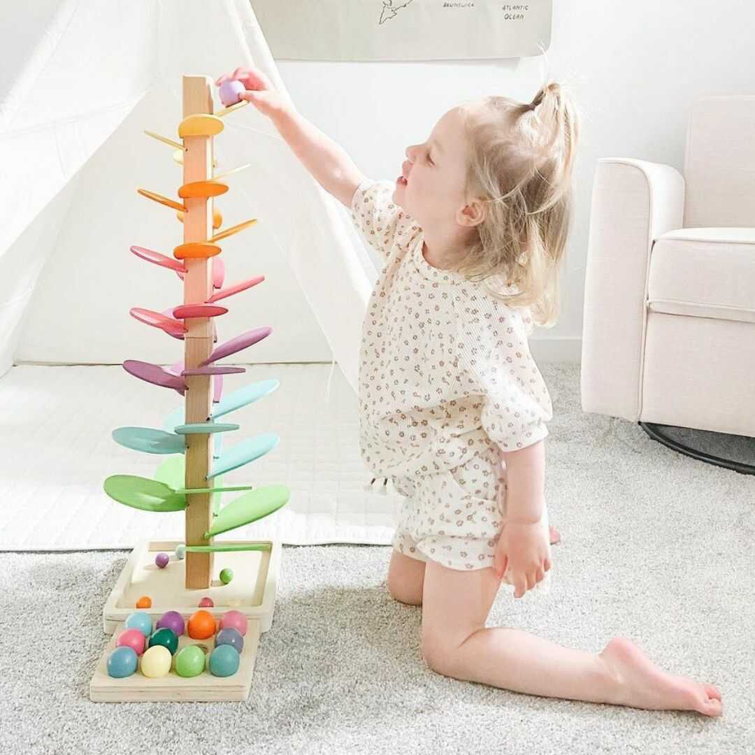 Wooden Rainbow Sound Tower – Sensory Music Toy for Early Learning