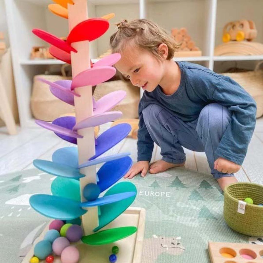 Wooden Rainbow Sound Tower – Sensory Music Toy for Early Learning