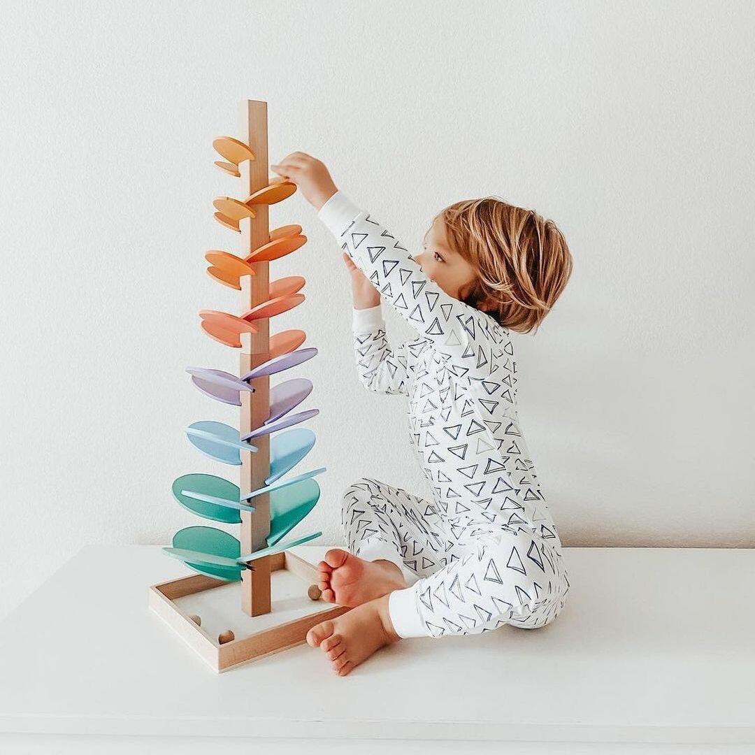 Wooden Rainbow Sound Tower – Sensory Music Toy for Early Learning