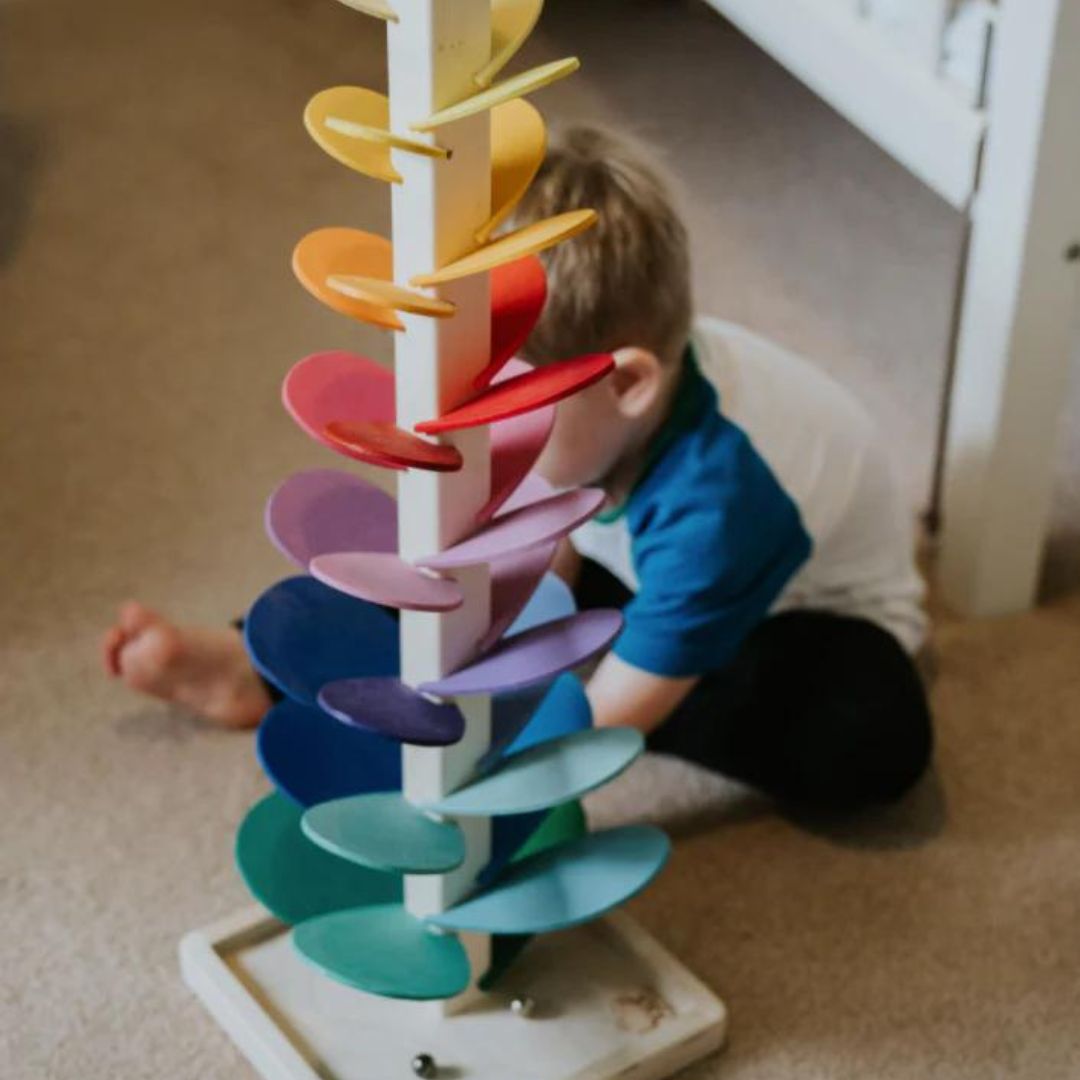 Wooden Rainbow Sound Tower – Sensory Music Toy for Early Learning