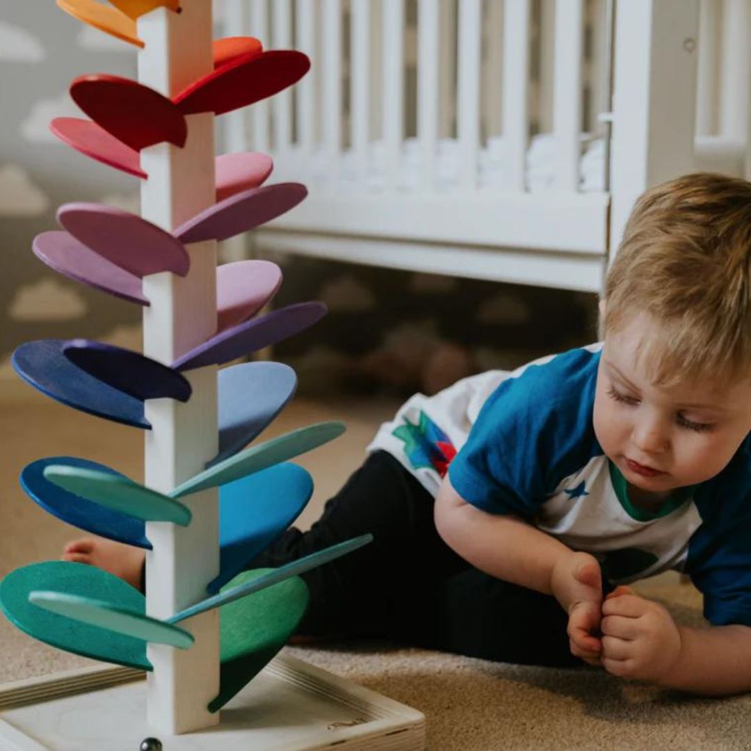 Wooden Rainbow Sound Tower – Sensory Music Toy for Early Learning