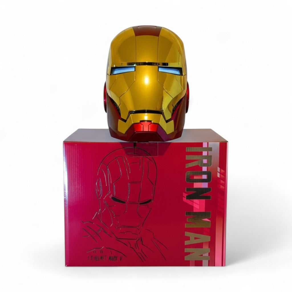 Iron Man MK5 Helmet Gold Edition – Voice-Controlled Cosplay Helmet
