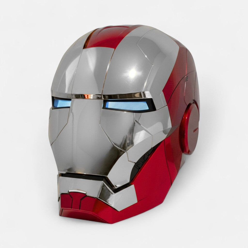 Armoured Tech Hero MK5 Helmet Silver Edition with Voice Control