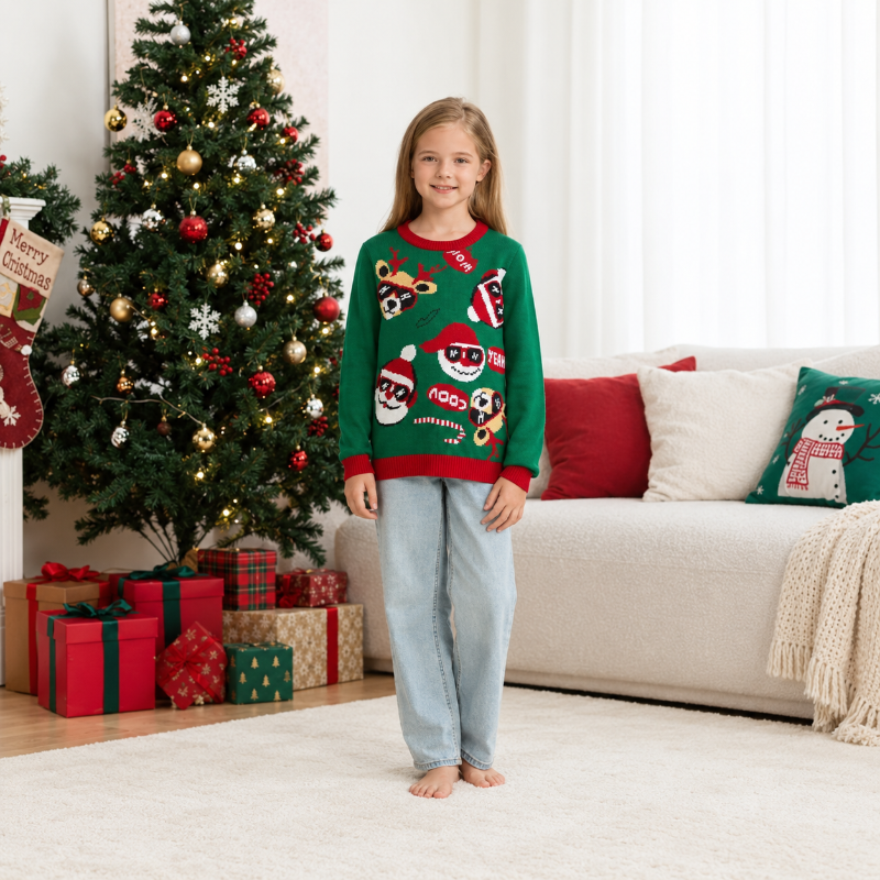 Matching Family Christmas Jumper - Jolly Santa & Reindeer