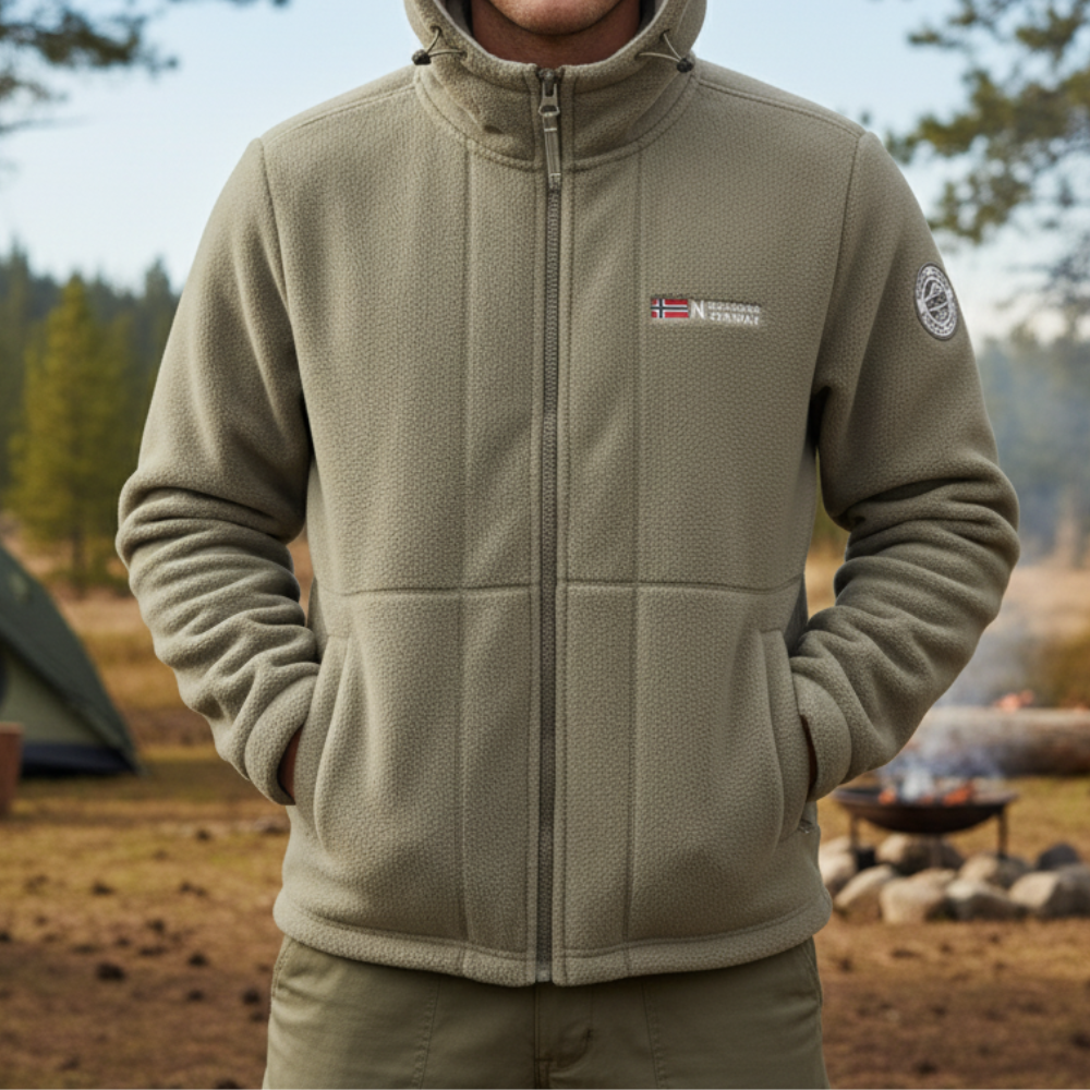 Men’s Windproof Fleece Jacket – Breathable Cold-Weather Outdoor Layer