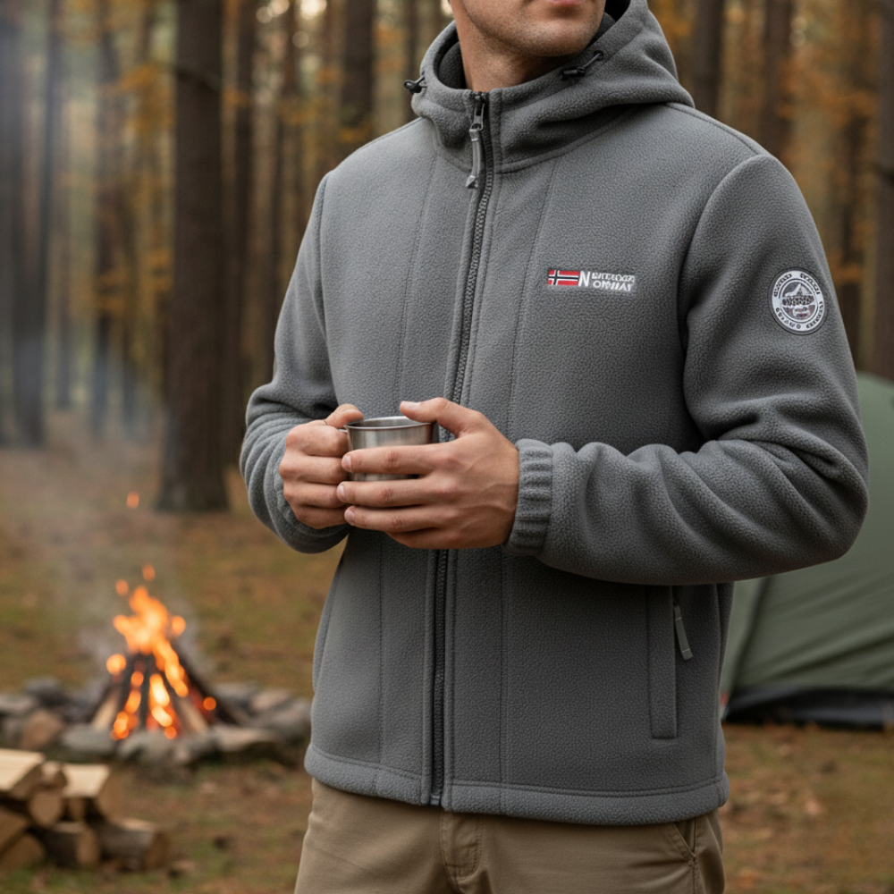 Men’s Windproof Fleece Jacket – Breathable Cold-Weather Outdoor Layer