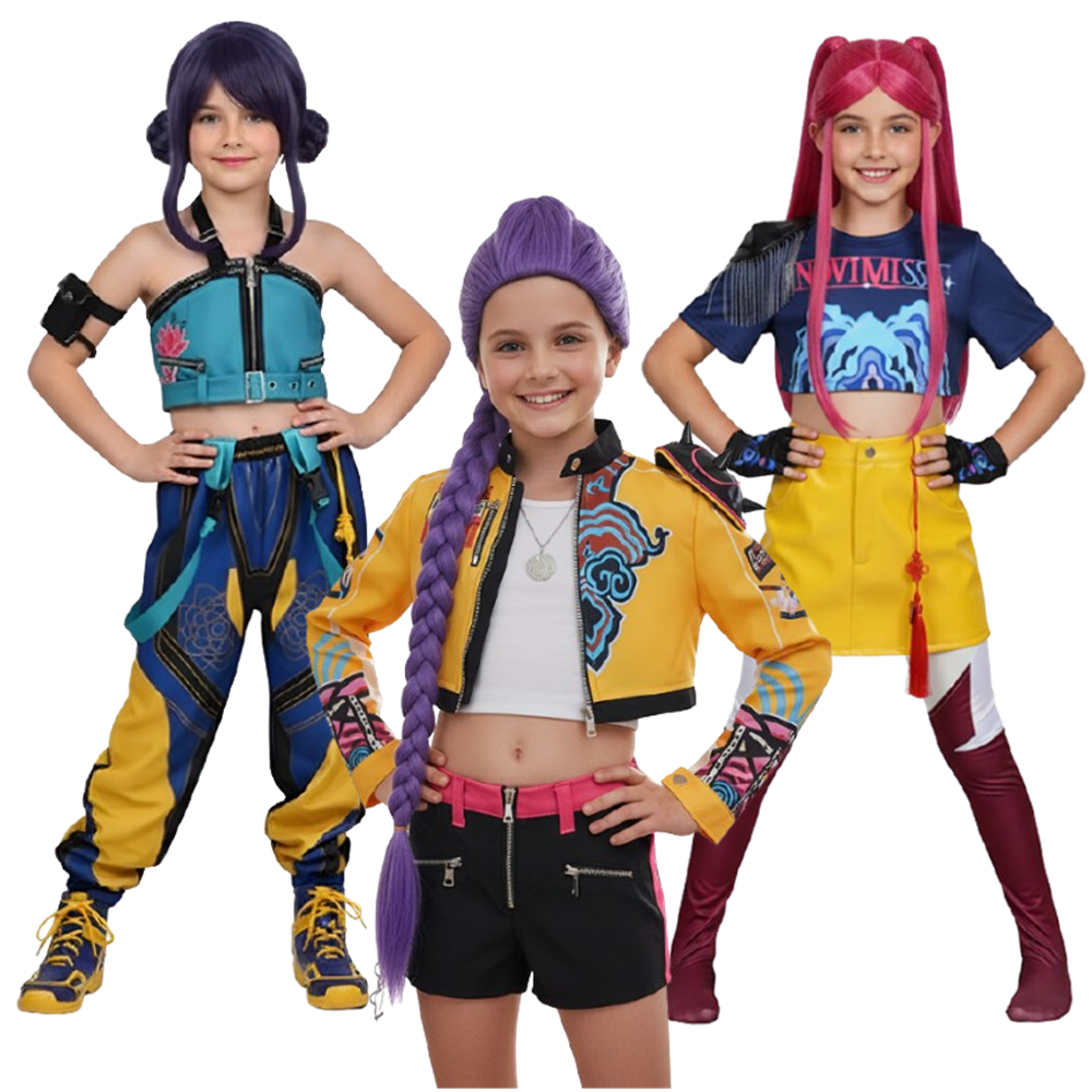 Kids' Rumi Mira Zoey Blue Yellow Set Halloween Costume