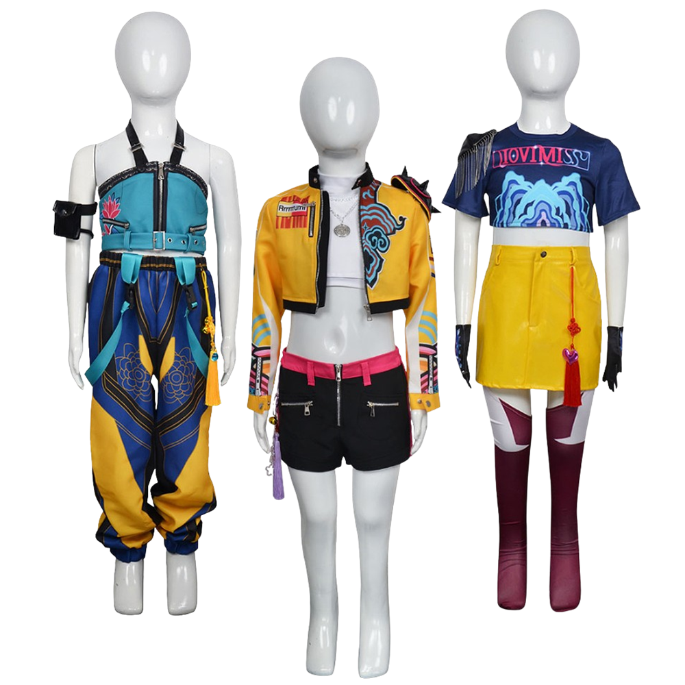 Kids' Rumi Mira Zoey Blue Yellow Set Halloween Costume