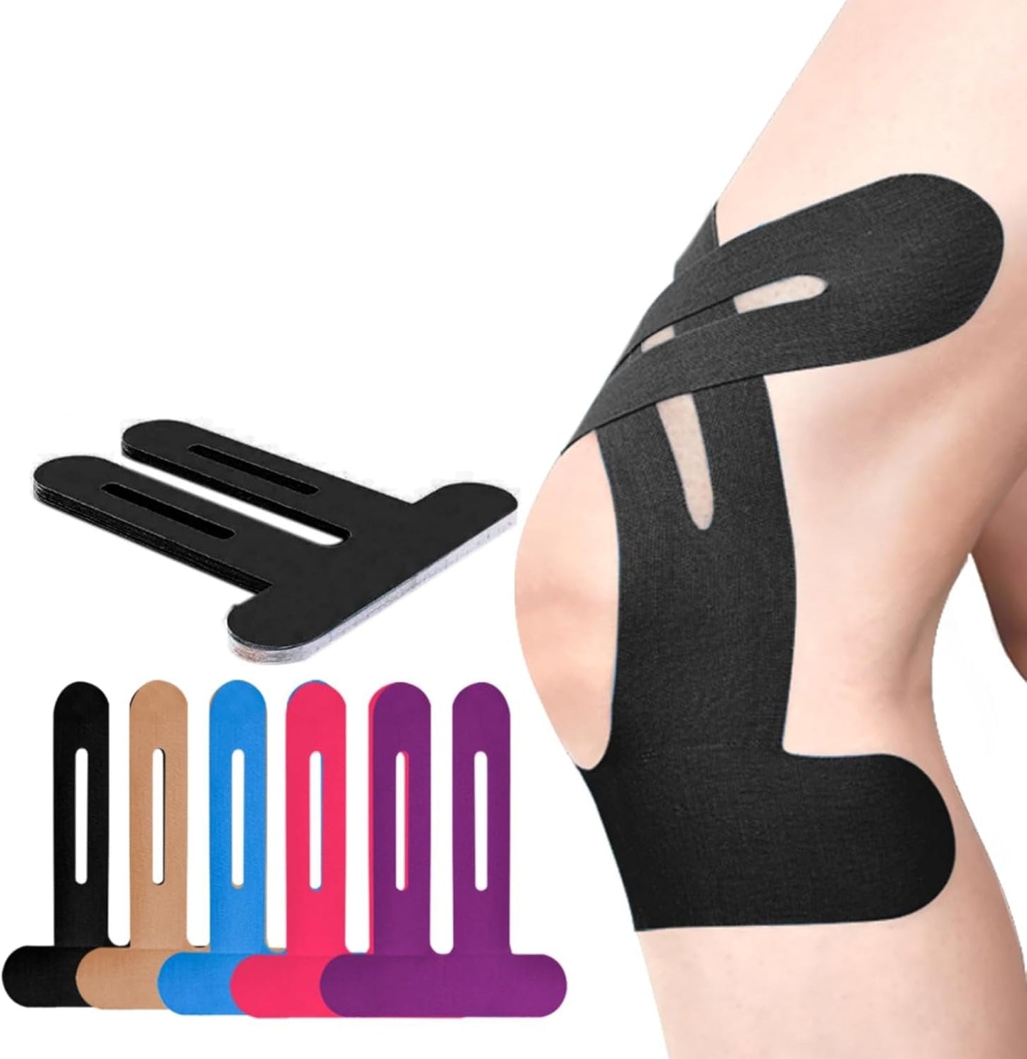 Pre-Cut Kinesiology Knee Tape – Breathable Elastic Sports Support Strips