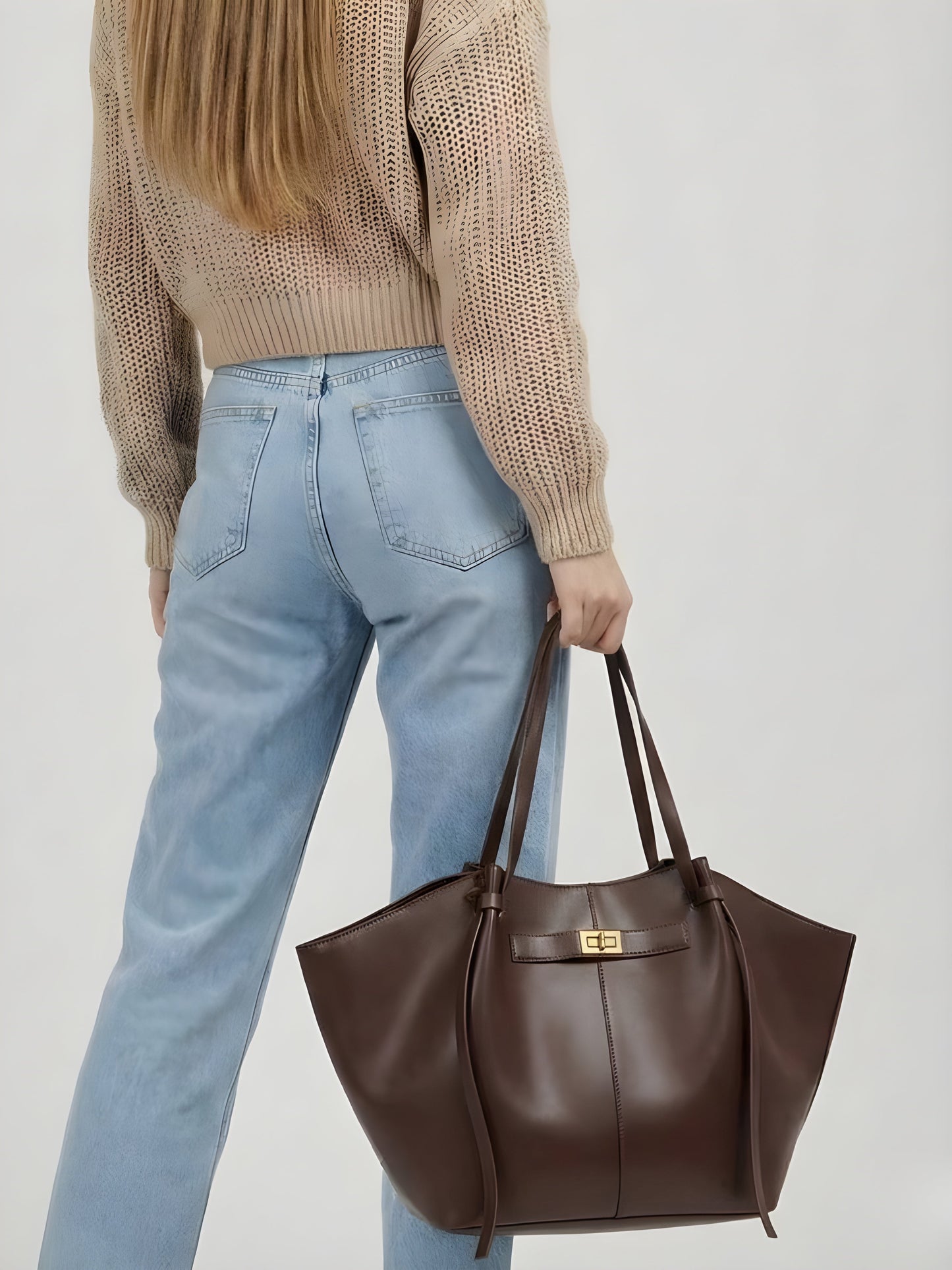 Women’s Large University Tote Bag – Vegan Leather, 59cm
