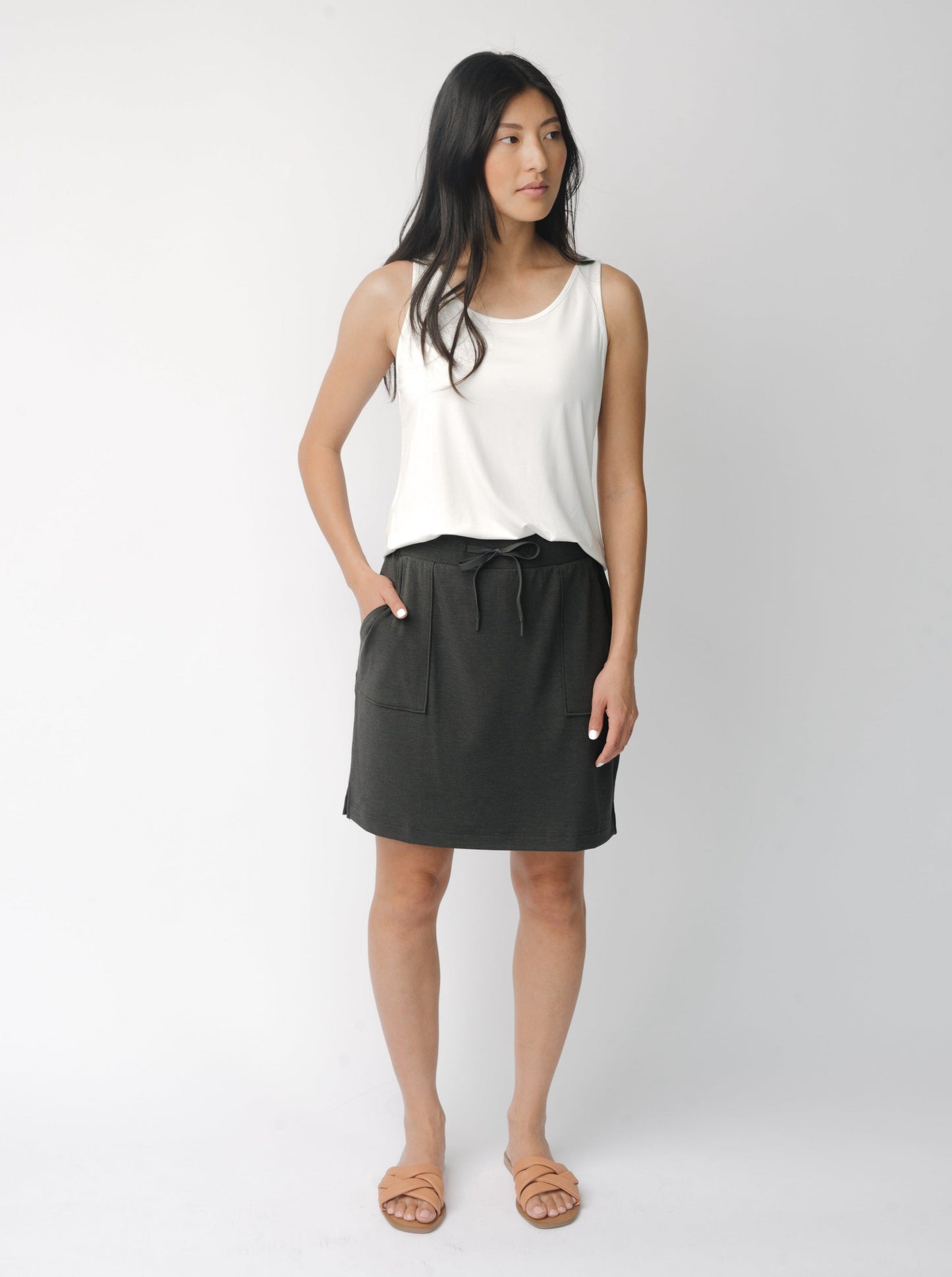 Women's Brushed Bamboo Patch Pocket Skirt - Last Chance