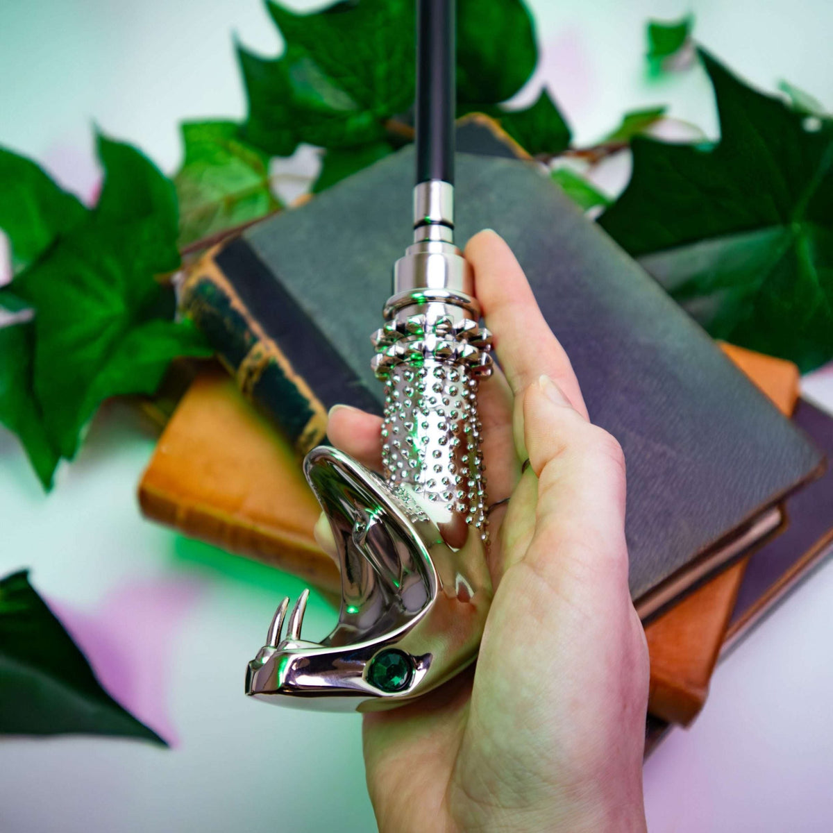 Serpent-Head Cane with Wand