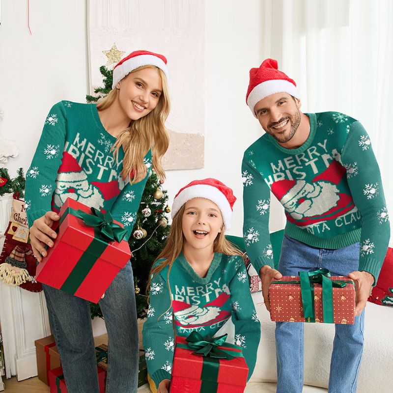 Matching Family Christmas Jumper - Merry Santa Claus Family