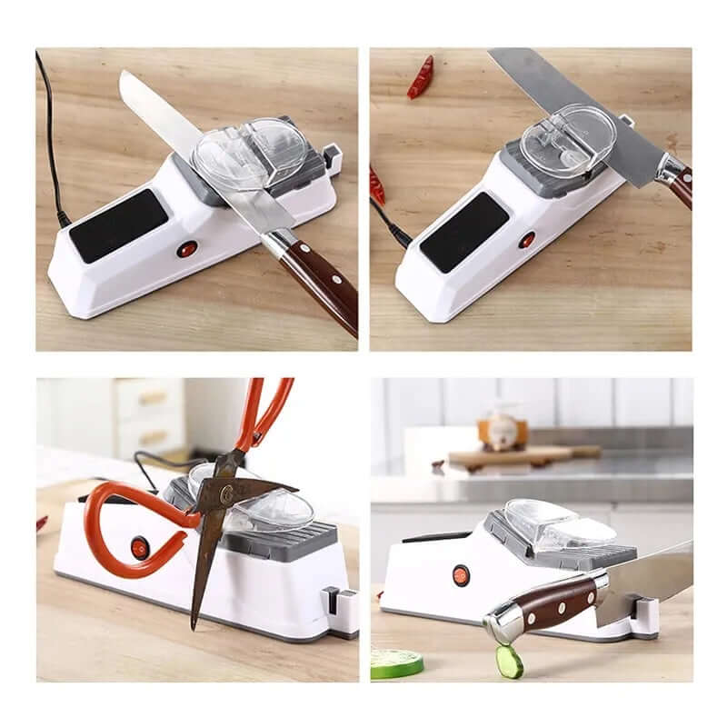 Rechargeable Electric Knife Sharpener – Compact Kitchen Blade & Scissor Sharpener