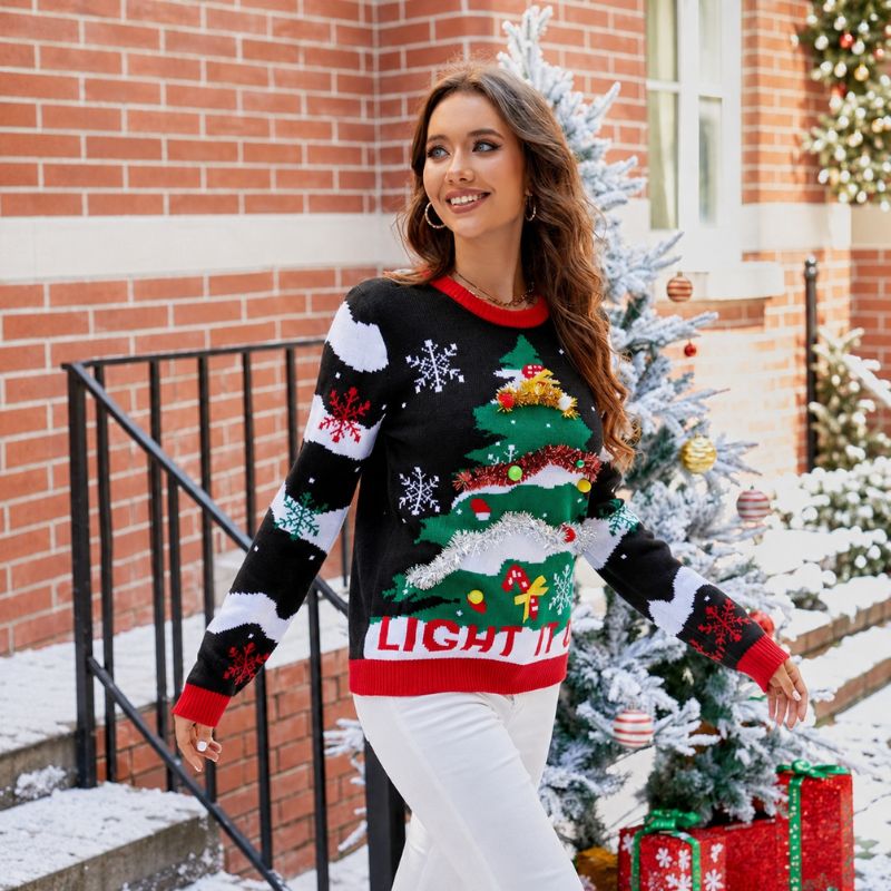 Christmas Jumper - Midnight Cheer Christmas Tree