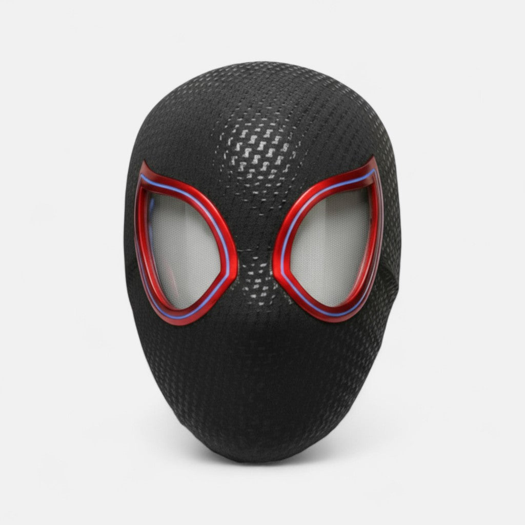Black-and-Red Web Hero Mask with Blinking Movable Eyes