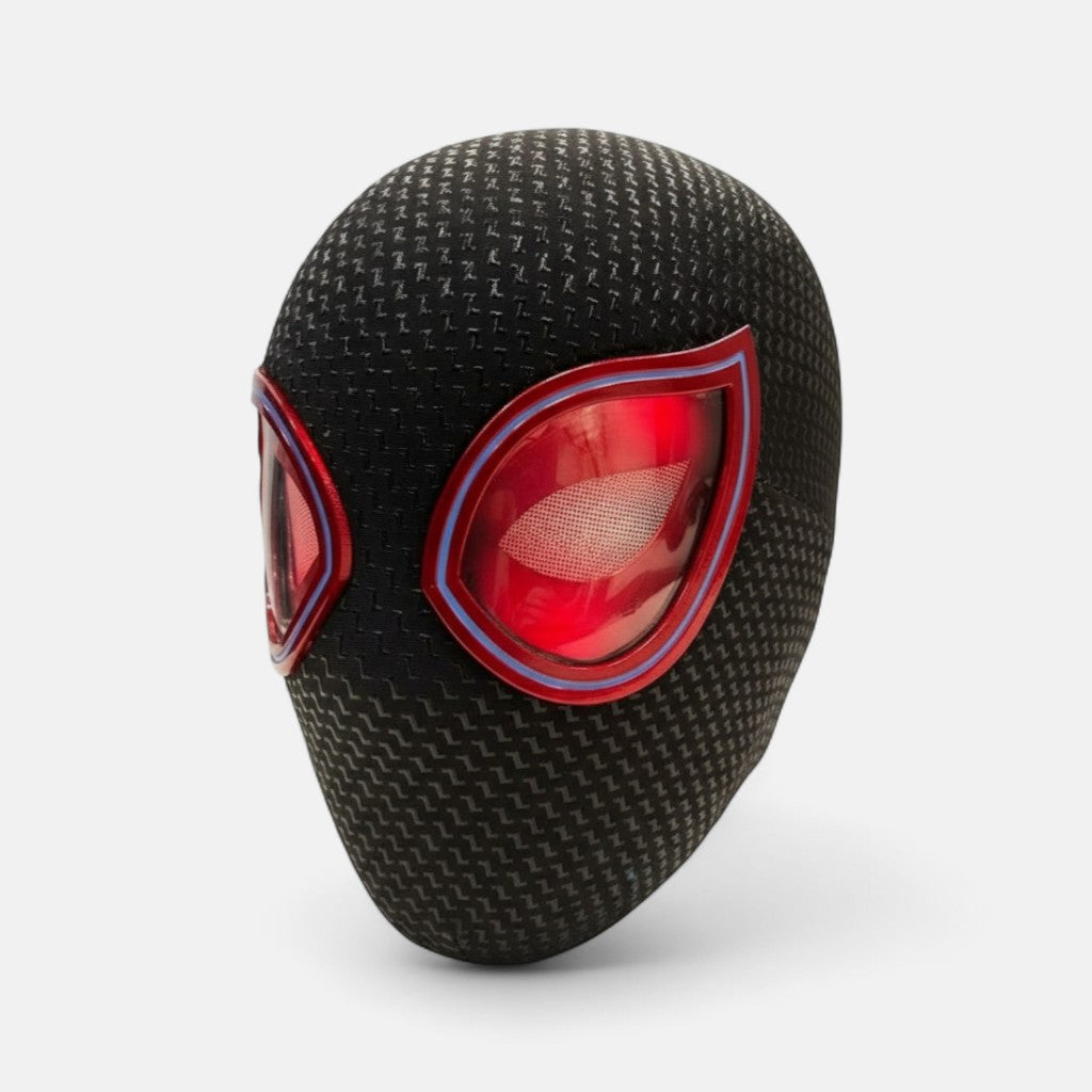 Black-and-Red Web Hero Mask with Blinking Movable Eyes