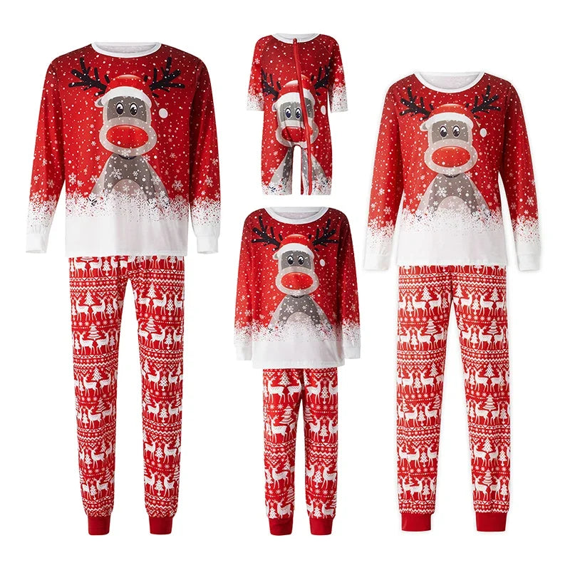 Matching Family Christmas Pyjamas - Moose In Snow